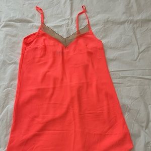 Bright orange spaghetti strap beach cover up dress sz XS